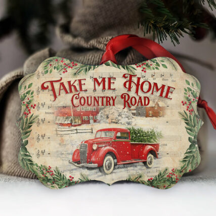 Red Truck Take Me Home - Horizontal Ornament - Owl Ohh - Owl Ohh