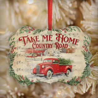 Red Truck Take Me Home - Horizontal Ornament - Owl Ohh - Owl Ohh