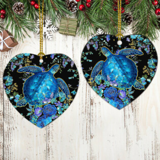 Turtle Have A Nice Love With Ocean - Heart Ornament - Owl Ohh - Owl Ohh