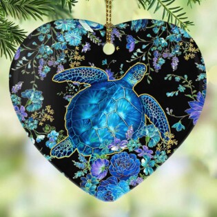 Turtle Have A Nice Love With Ocean - Heart Ornament - Owl Ohh - Owl Ohh