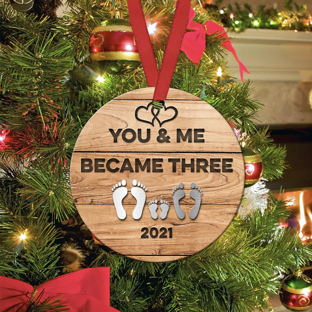 Christmas Metal Style First Christmas Together Mom - Circle Ornament - Owl Ohh - Owl Ohh