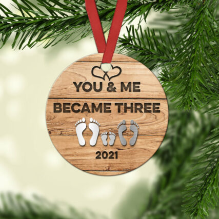 Christmas Metal Style First Christmas Together Mom - Circle Ornament - Owl Ohh - Owl Ohh