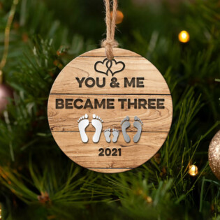 Family Metal Style First Christmas Together Mom - Circle Ornament - Owl Ohh - Owl Ohh