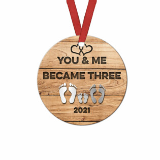 Christmas Metal Style First Christmas Together Mom - Circle Ornament - Owl Ohh - Owl Ohh