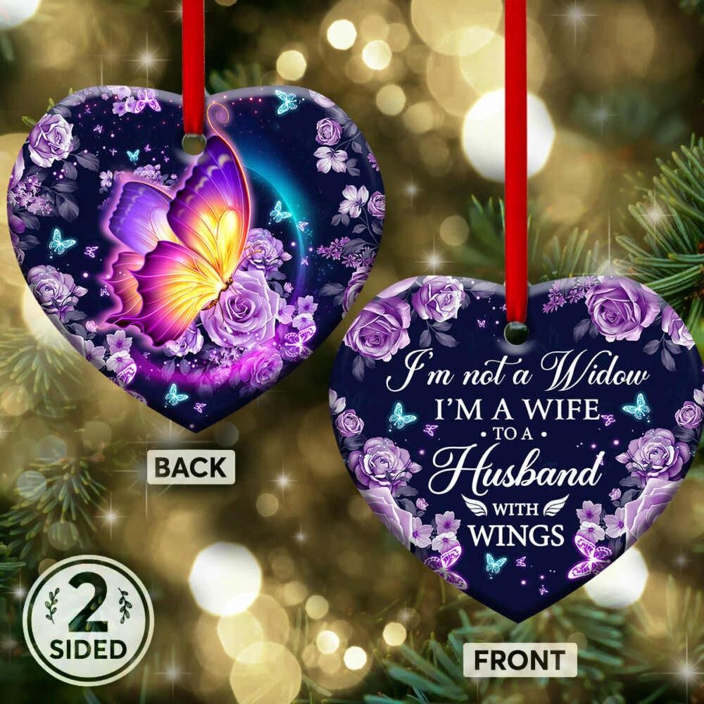 Butterfly Lover I'm Not A Window I'm A Wife To A Husband With Wings - Heart Ornament - Owl Ohh - Owl Ohh