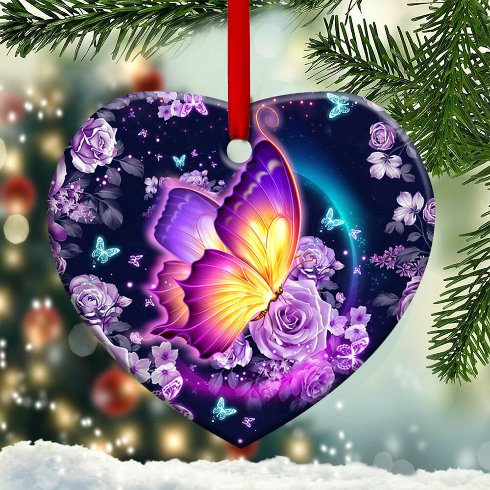 Butterfly Lover I'm Not A Window I'm A Wife To A Husband With Wings - Heart Ornament - Owl Ohh - Owl Ohh
