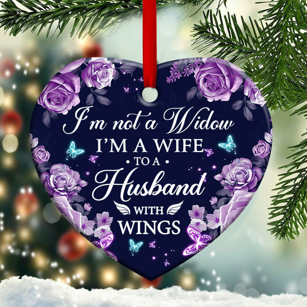 Butterfly Lover I'm Not A Window I'm A Wife To A Husband With Wings - Heart Ornament - Owl Ohh - Owl Ohh