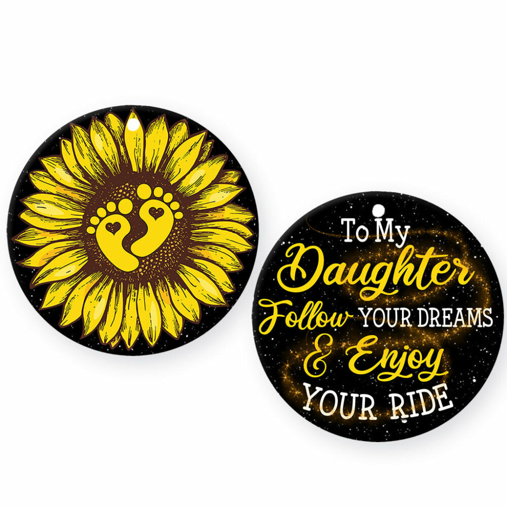 Sunflower Daughter Follow Your Dream - Circle Ornament - Owl Ohh - Owl Ohh