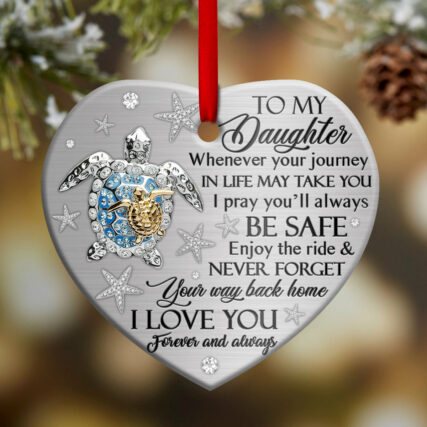 Turtle To My Daughter - Heart Ornament - Owl Ohh - Owl Ohh