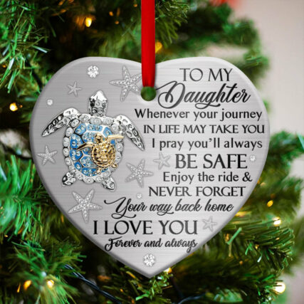 Turtle To My Daughter - Heart Ornament - Owl Ohh - Owl Ohh