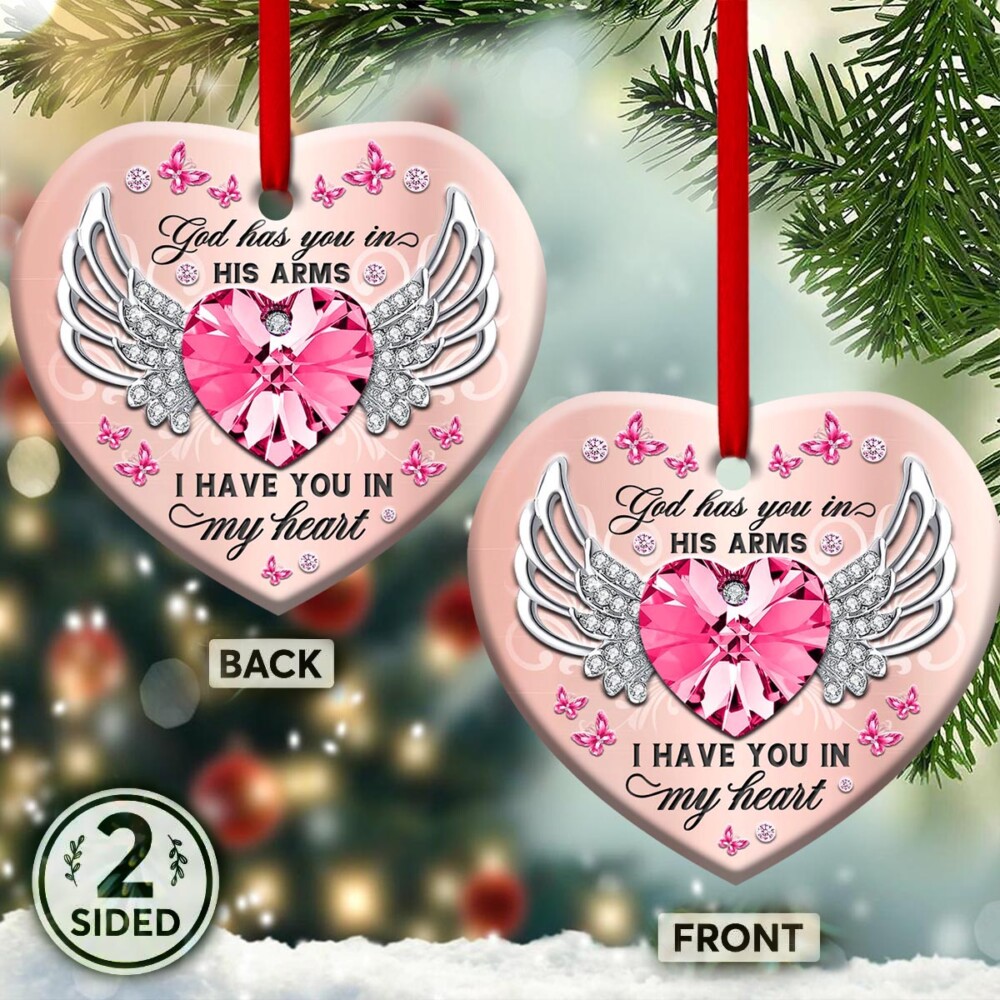 Butterfly Memorial God Has You In His Arms - Heart Ornament - Owl Ohh - Owl Ohh