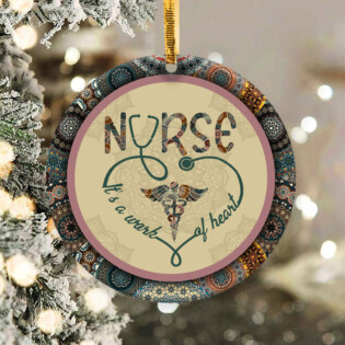 Nurse Boho Pattern Style - Circle Ornament - Owl Ohh - Owl Ohh