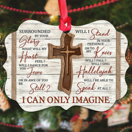 Jesus Wooden Cross Imagine Faith - Horizontal Ornament - Owl Ohh - Owl Ohh