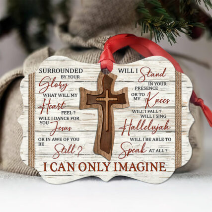 Jesus Wooden Cross Imagine Faith - Horizontal Ornament - Owl Ohh - Owl Ohh
