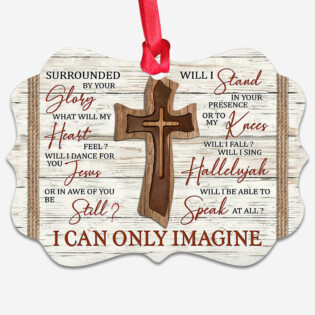 Jesus Wooden Cross Imagine Faith - Horizontal Ornament - Owl Ohh - Owl Ohh