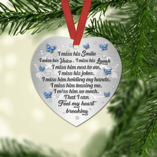 Butterfly Jewelry Widow Heart I Miss Him - Heart Ornament - Owl Ohh - Owl Ohh