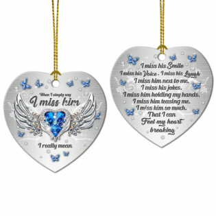 Butterfly Jewelry Widow Heart I Miss Him - Heart Ornament - Owl Ohh - Owl Ohh