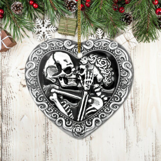 Skull Couple Til The Death Do Us Part - Heart Ornament - Owl Ohh - Owl Ohh