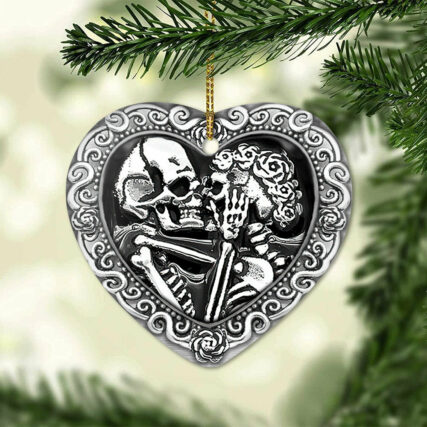 Skull Couple Til The Death Do Us Part - Heart Ornament - Owl Ohh - Owl Ohh