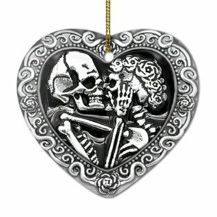 Skull Couple Til The Death Do Us Part - Heart Ornament - Owl Ohh - Owl Ohh