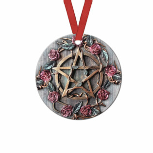 Metal Witch Roses Wicca Symbol - Circle Ornament - Owl Ohh - Owl Ohh