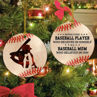 Baseball Mom Baseball Player - Circle Ornament - Owl Ohh - Owl Ohh