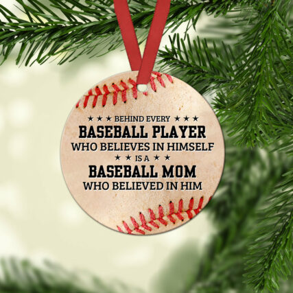 Baseball Mom Baseball Player - Circle Ornament - Owl Ohh - Owl Ohh