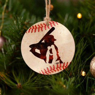 Baseball Mom Baseball Player - Circle Ornament - Owl Ohh - Owl Ohh