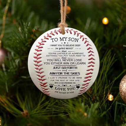 Baseball To My Son - Circle Ornament - Owl Ohh - Owl Ohh