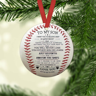 Baseball To My Son - Circle Ornament - Owl Ohh - Owl Ohh
