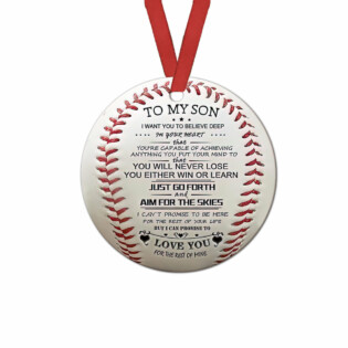 Baseball To My Son - Circle Ornament - Owl Ohh - Owl Ohh