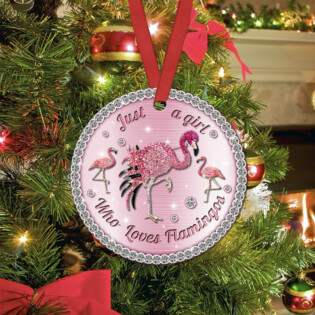 Flamingo Girls Love Jewelry - Circle Ornament - Owl Ohh - Owl Ohh