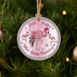 Flamingo Jewelry Flamingo Girls Love Flamingos - Circle Ornament - Owl Ohh - Owl Ohh