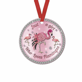 Flamingo Jewelry Flamingo Girls Love Flamingos - Circle Ornament - Owl Ohh - Owl Ohh