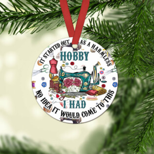 Sewing Not A Normal Hobby - Circle Ornament - Owl Ohh