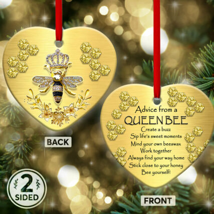 Bee Advice From A Queen Bee - Heart Ornament - Owl Ohh - Owl Ohh