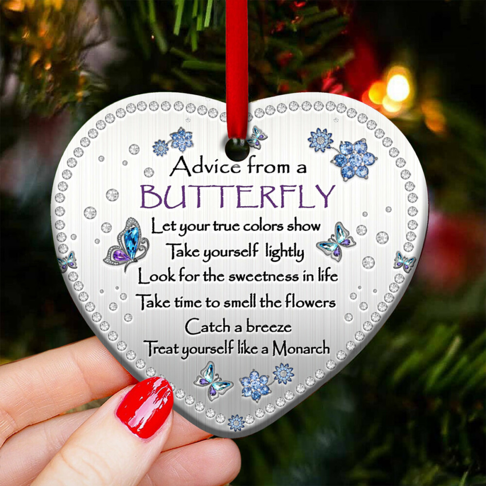 Butterfly Advice So Colorful - Heart Ornament - Owl Ohh - Owl Ohh