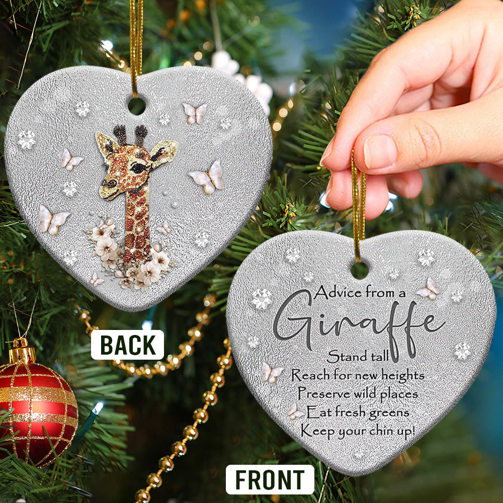 Giraffe Advice Love Style - Heart Ornament - Owl Ohh - Owl Ohh