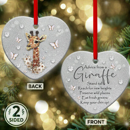 Giraffe Advice Love Style - Heart Ornament - Owl Ohh - Owl Ohh