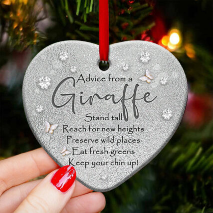 Giraffe Advice Love Style - Heart Ornament - Owl Ohh - Owl Ohh