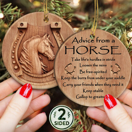 Horse Advice Keep Stable - Circle Ornament - Owl Ohh - Owl Ohh