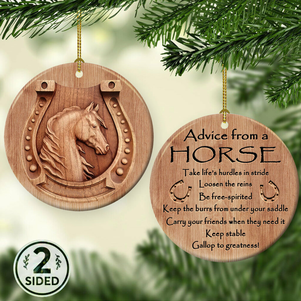 Horse Advice Keep Stable - Circle Ornament - Owl Ohh - Owl Ohh