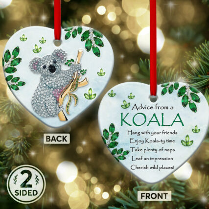 Koala Advice Leaf An Impression - Heart Ornament - Owl Ohh - Owl Ohh