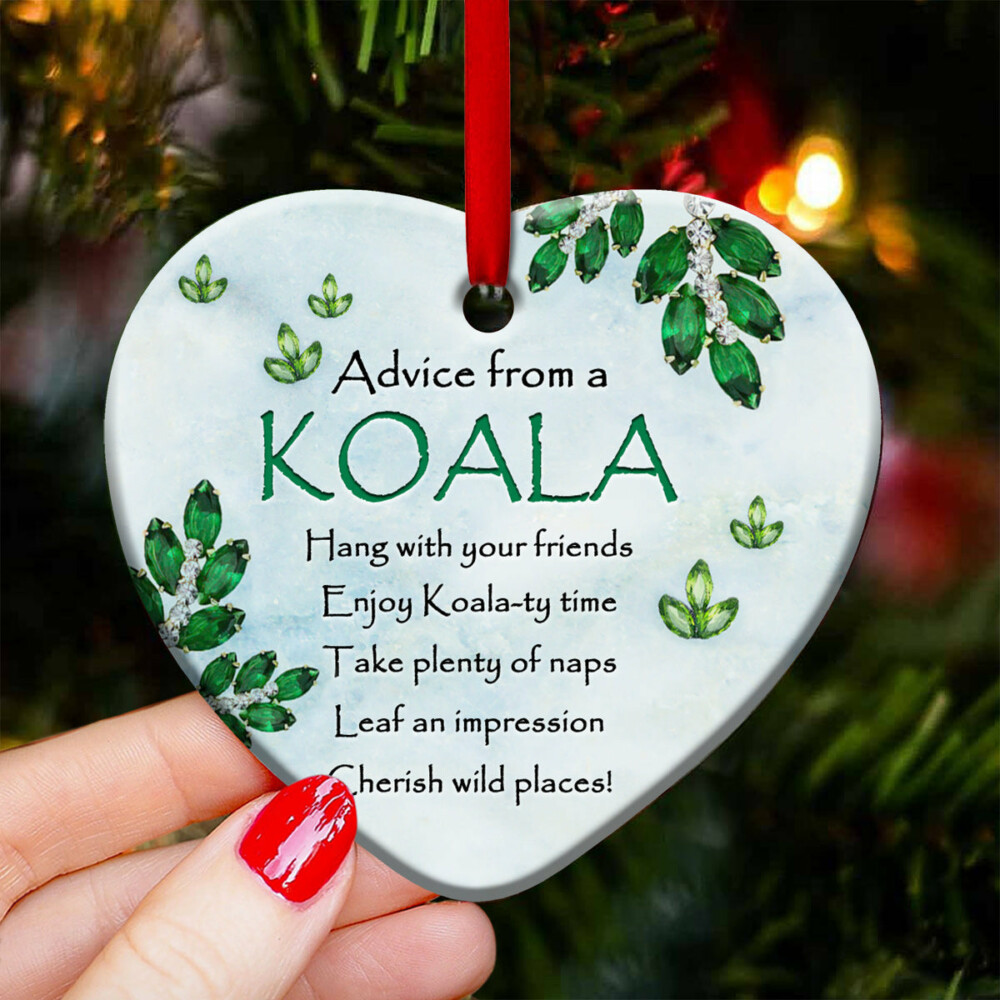 Koala Advice Leaf An Impression - Heart Ornament - Owl Ohh - Owl Ohh