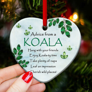 Koala Advice Leaf An Impression - Heart Ornament - Owl Ohh - Owl Ohh