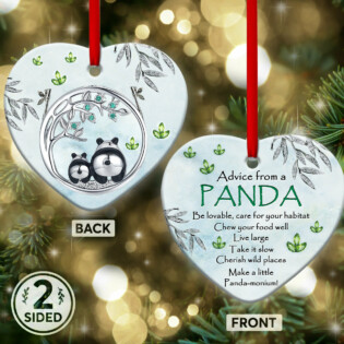 Panda Advice Cool Style - Heart Ornament - Owl Ohh - Owl Ohh