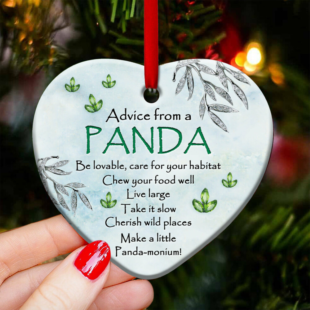 Panda Advice Cool Style - Heart Ornament - Owl Ohh - Owl Ohh