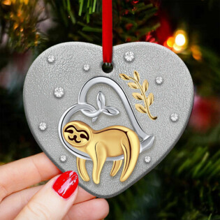 Sloth Advice From A Sloth - Heart Ornament - Owl Ohh - Owl Ohh