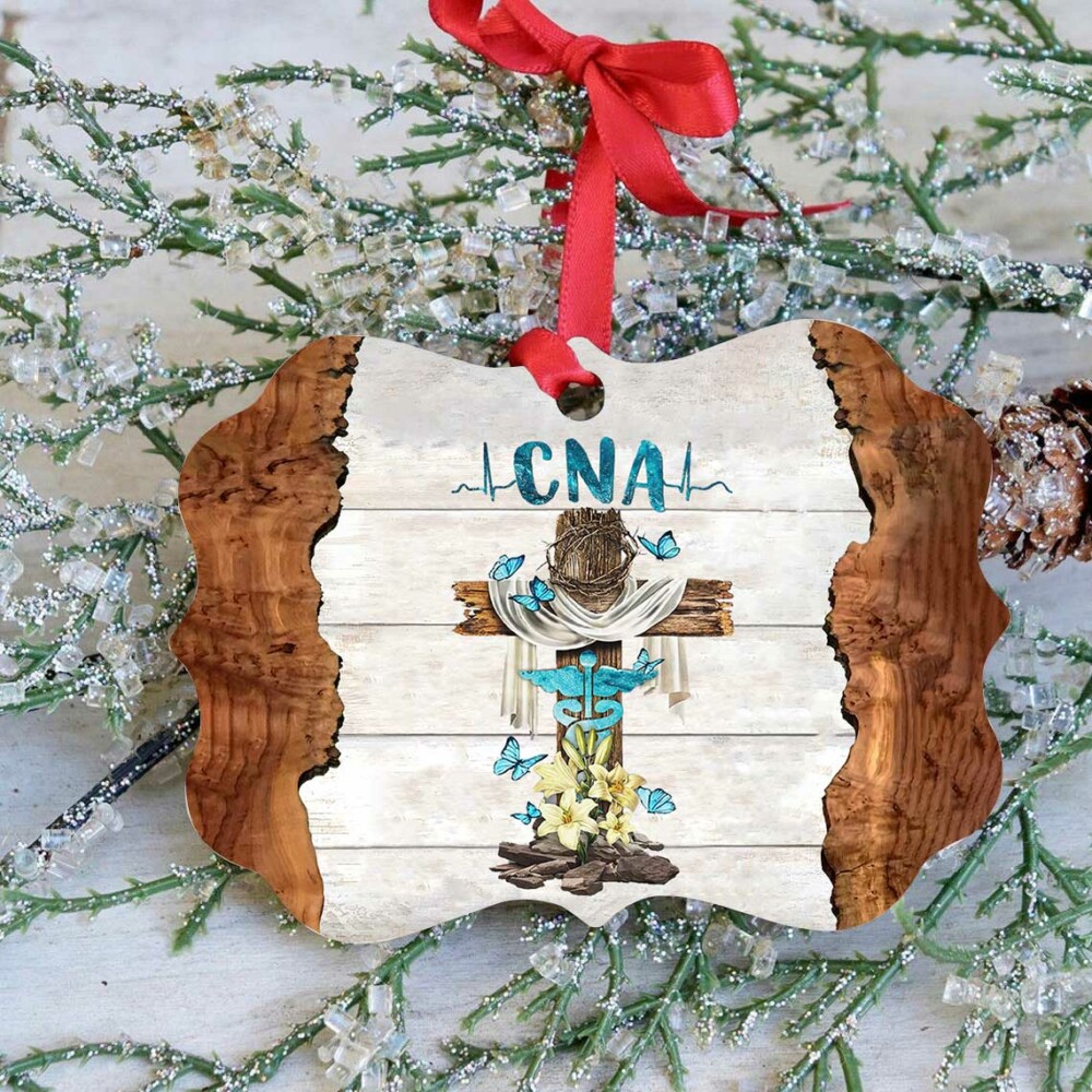 Nurse CNA Cross Style - Horizontal Ornament - Owl Ohh - Owl Ohh