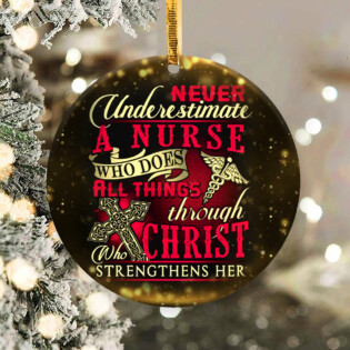 Nurse Christ Strengthens Her - Circle Ornament - Owl Ohh - Owl Ohh